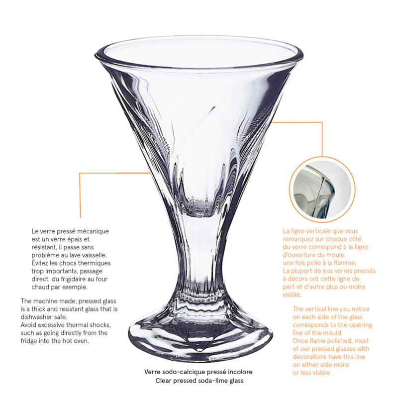 Coupe à dessert rond transparent verre pressé Ø 10 cm Fidji La Rochere