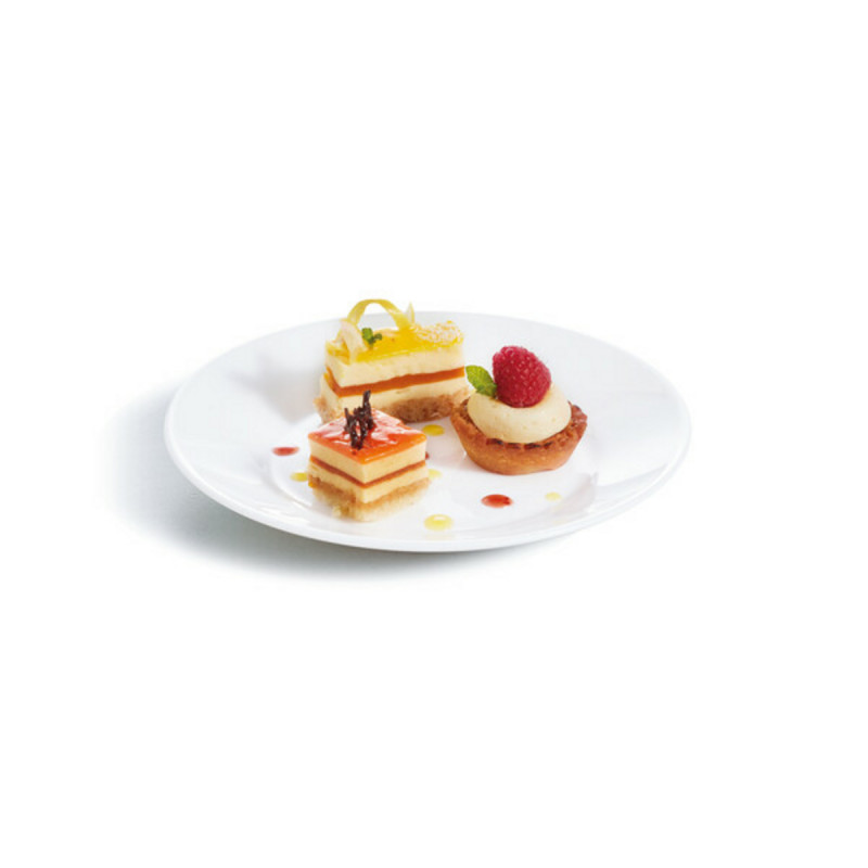Assiette plate rond blanc verre opal Ø 19 cm Restaurant Blanc Arcoroc