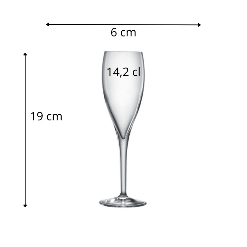 Flûte verre cristallin 14,2 cl Dream Luigi Bormioli
