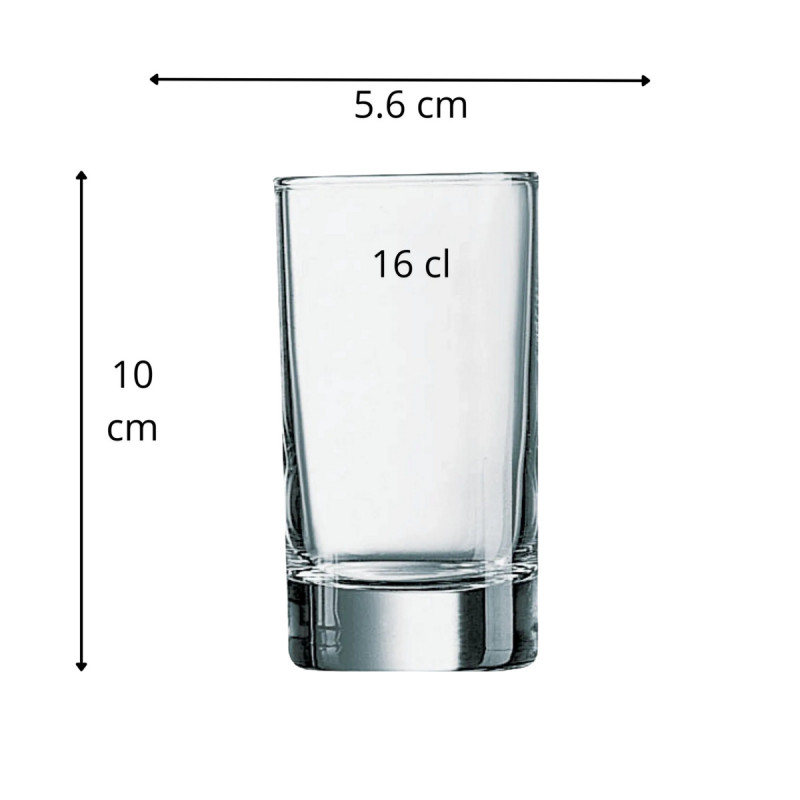 Gobelet forme haute verre 16 cl Islande Arcoroc