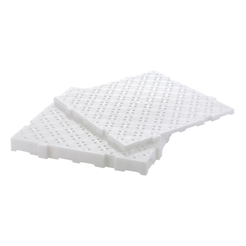 Caillebotis carré blanc plastique 50x50x2,2 cm Gilac