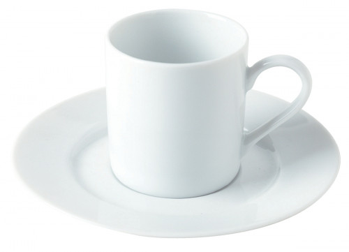 Sous-tasse à thé rond blanc en porcelaine Ø 14 cm 1,5 cm Roma