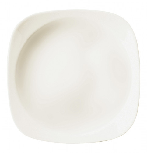 Assiette creuse carré ivoire porcelaine vitrifiée 14x14 cm Ska Rak