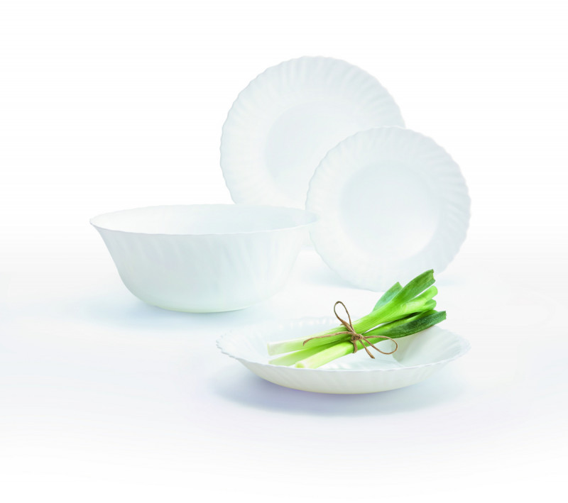 Assiette creuse rond blanc verre opal Ø 21 cm Feston Arcoroc