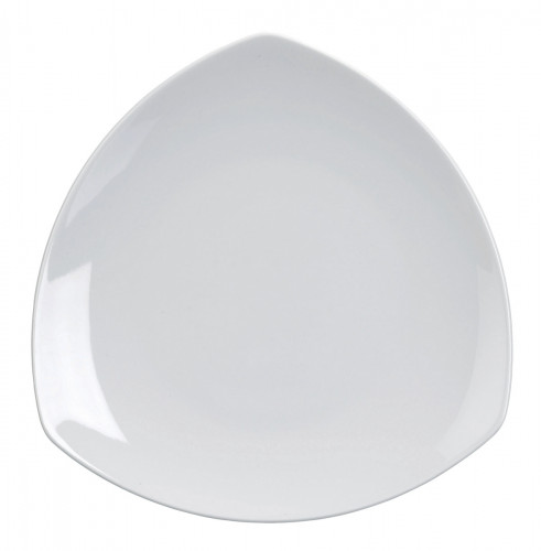 Assiette plate triangulaire blanc porcelaine 24x24 cm Bermudes