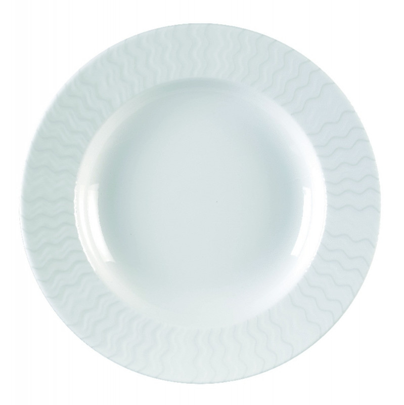 Assiette creuse rond ivoire porcelaine vitrifiée Ø 23 cm Ondine Rak