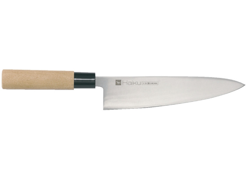 Couteau chef 20 cm acier bois unie Haiku