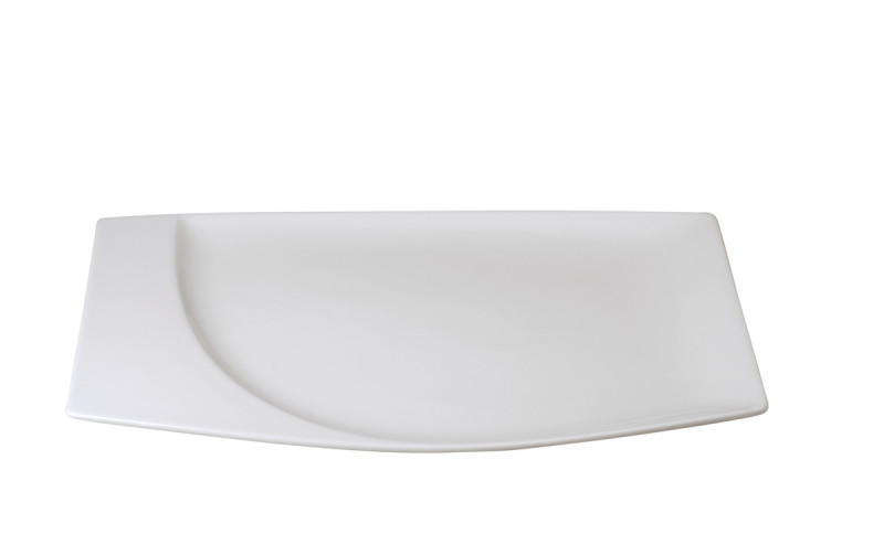 Assiette plate rectangulaire ivoire porcelaine vitrifiée 32x21 cm Mazza Rak