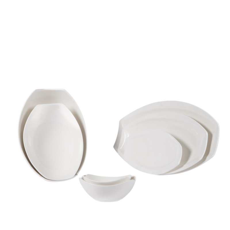 Saladier ovale blanc porcelaine 22 cm Matcha Pro.mundi