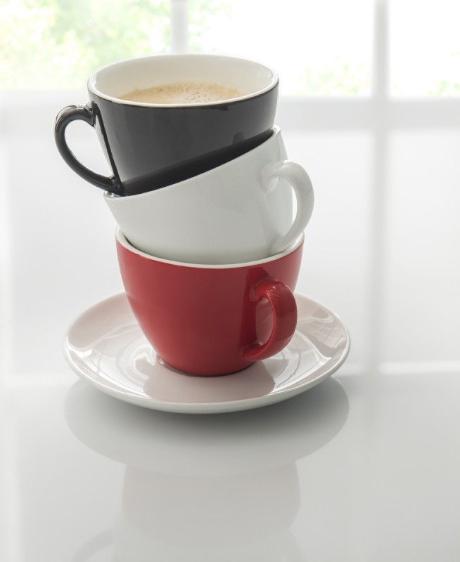 Tasse à cappuccino / thé rond rouge porcelaine 20 cl Ø 9 cm Emotions Pro.mundi