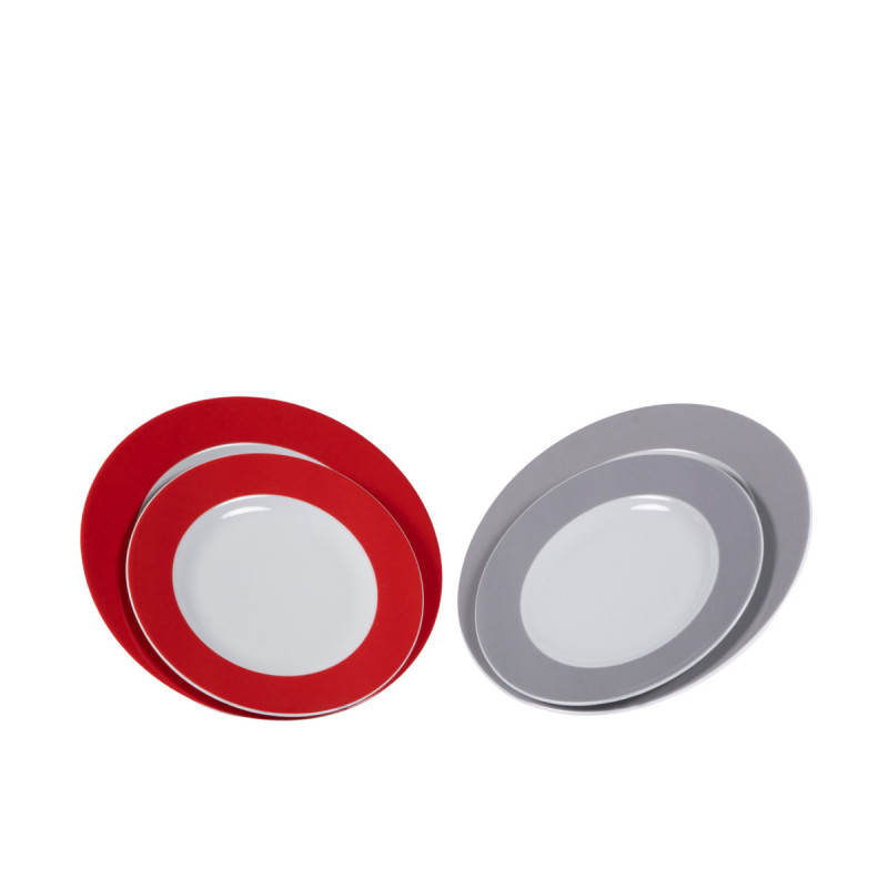 Assiette plate rond gris porcelaine Ø 26 cm Roma Color Pro.mundi