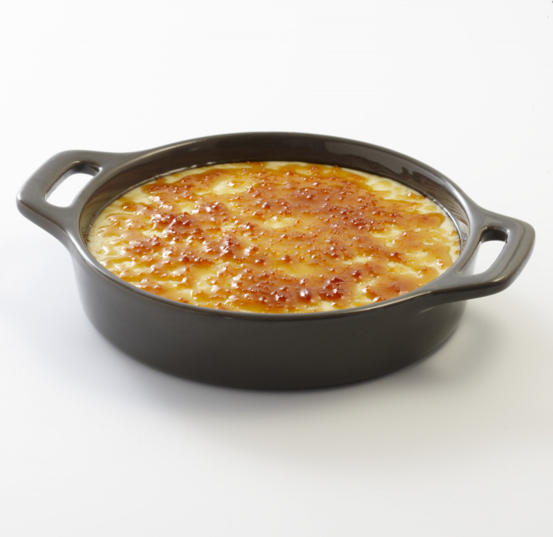 Plat à crème brûlée rond gris grès émaillé Ø 14 cm Bistronome Pro.mundi