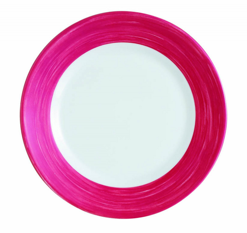 Assiette plate rond rouge verre opal Ø 23,5 cm Brush Arcoroc