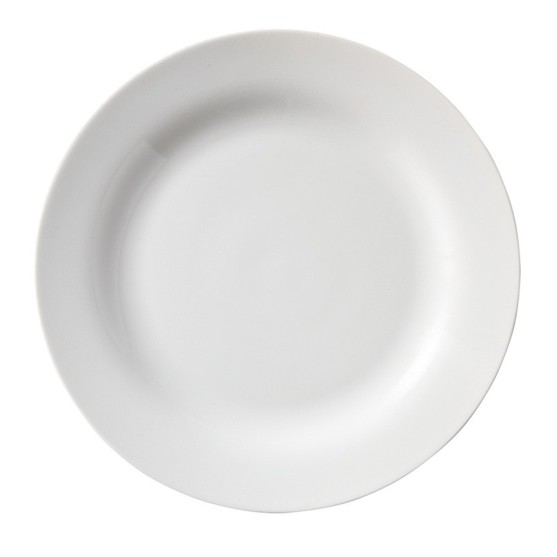 Assiette plate rond blanc porcelaine Ø 26,5 cm Bazik