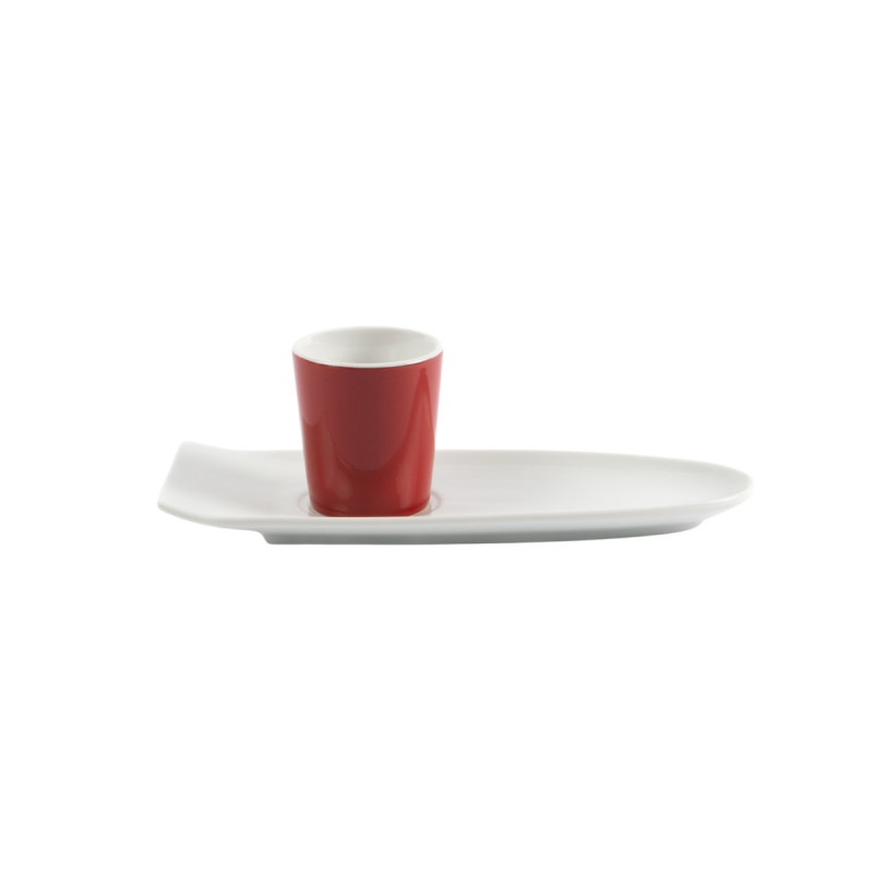 Gobelet rond rouge grès émaillé 10 cl Ø 6 cm Prismo Pro.mundi
