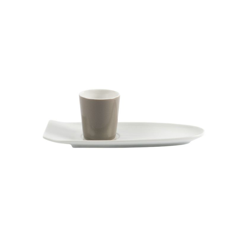 Gobelet rond marron grès émaillé 10 cl Ø 6 cm Prismo Pro.mundi