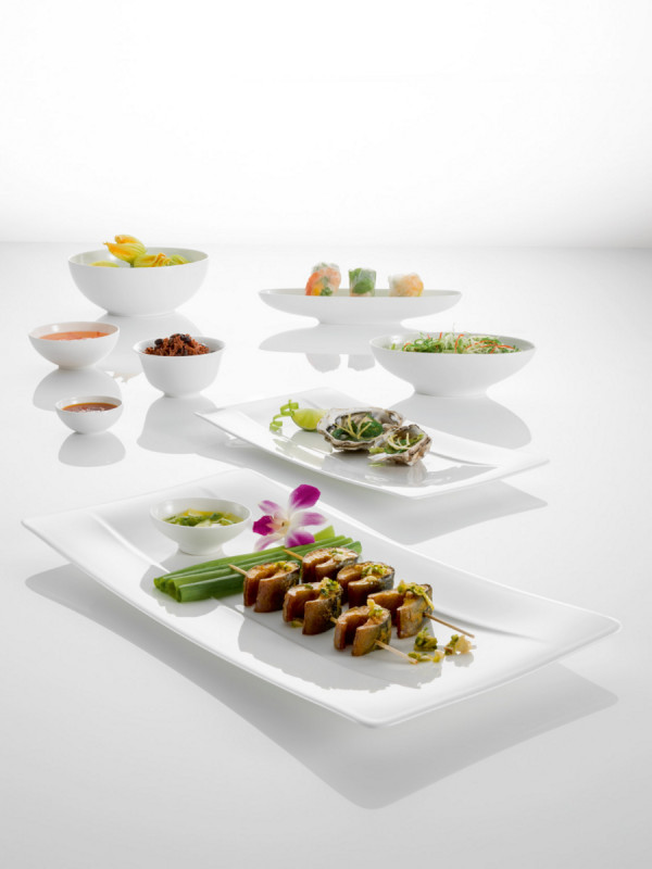 Assiette plate rectangulaire ivoire porcelaine bone china 24x14 cm Modern Grace Villeroy & Boch