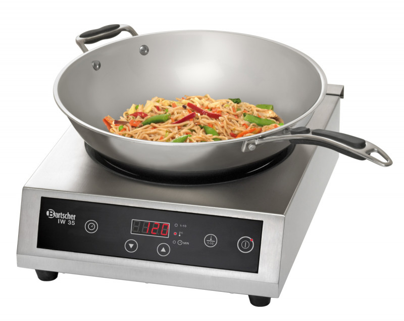 Poêle wok à induction rond inox Ø 36 cm 11 cm 6 L Bartscher