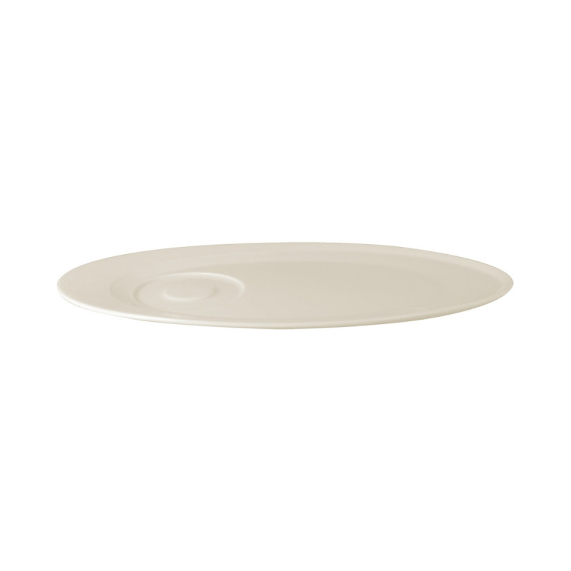 Sous-tasse à thé / déjeuner gourmand rond ivoire porcelaine vitrifiée 29 cm Giro Rak