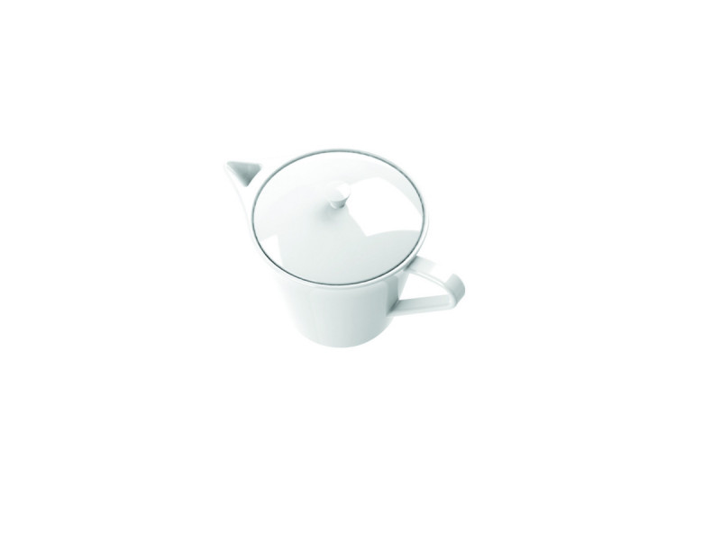 Théière rond blanc porcelaine vitrifiée 40 cl Ø 12 cm Style Astera