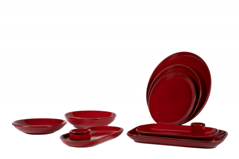 Assiette creuse rond rouge grès émaillé Ø 23 cm Gres Couleur Pro.mundi