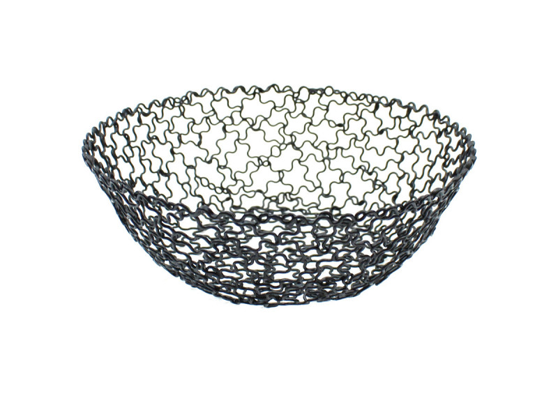 Corbeille rond noir Ø 20 cm 5 cm Boucle Tablecraft