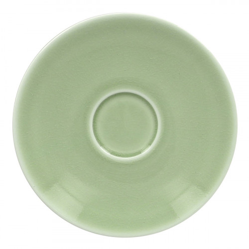 Sous-tasse à déjeuner rond vert porcelaine vitrifiée Ø 17 cm Vintage Rak