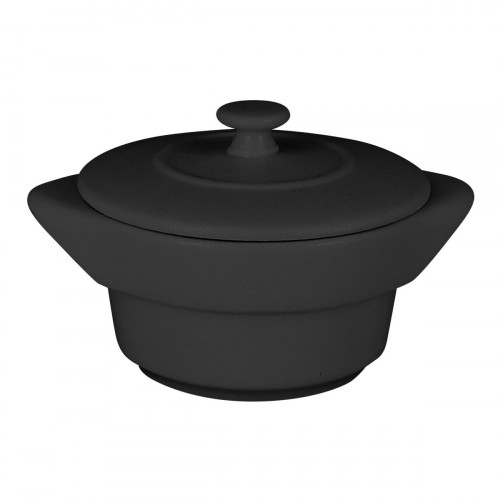 Cocotte rond noir porcelaine vitrifiée Ø 10 cm Chefs Fusion Rak