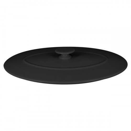 Couvercle avec poignée ovale noir porcelaine vitrifiée 26x18 cm Chefs Fusion Rak