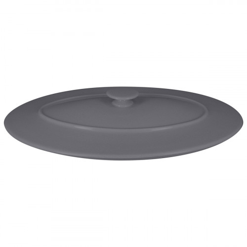 Couvercle avec poignée ovale gris porcelaine vitrifiée 31x21 cm Chefs Fusion Rak