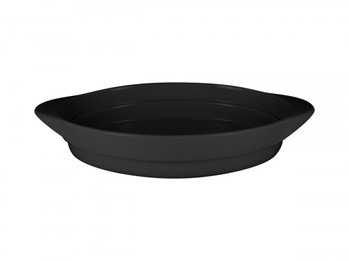 Plat ovale noir porcelaine vitrifiée 37x21 cm Chefs Fusion Rak
