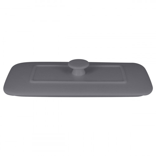 Couvercle pour terrine rectangulaire gris porcelaine vitrifiée 20x10 cm Chefs Fusion Rak