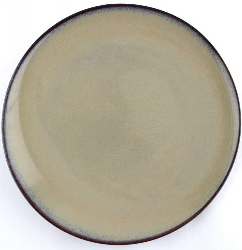 Assiette plate surélevée rond beige porcelaine vitrifiée Ø 29 cm Splash Ariane
