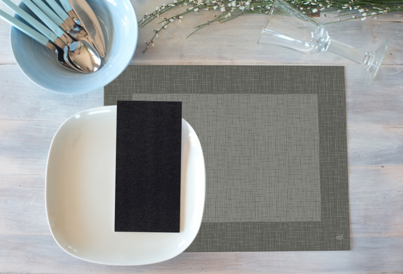 Set de table gris non tissé 30x40 cm Linnea Duni (100 pièces)