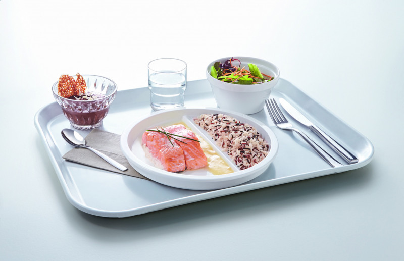 Assiette à compartiments rond blanc verre opal Ø 23 cm Heat System Arcoroc