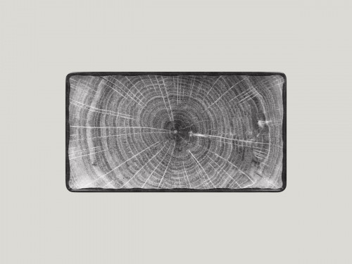 Assiette plate rectangulaire gris porcelaine vitrifiée 33,8x18,3 cm Woodart Rak