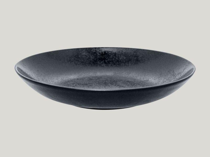 Assiette coupe creuse rond noir porcelaine vitrifiée Ø 26 cm Karbon Rak