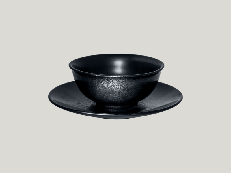 Bol rond noir porcelaine vitrifiée Ø 12 cm Karbon Rak