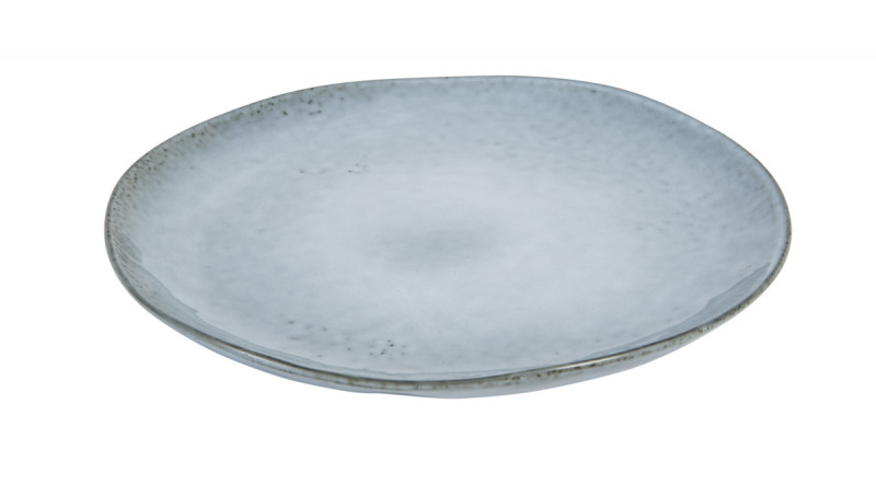 Assiette plate rond bleu grès émaillé Ø 20 cm Sky Pro.mundi