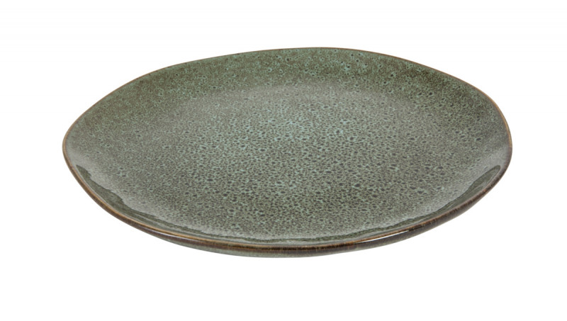 Assiette plate rond vert grès émaillé Ø 24 cm Sky Pro.mundi