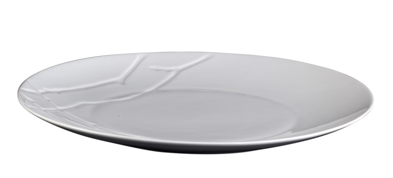 Assiette coupe plate rond blanc porcelaine vitrifiée Ø 28 cm Brushwood Astera