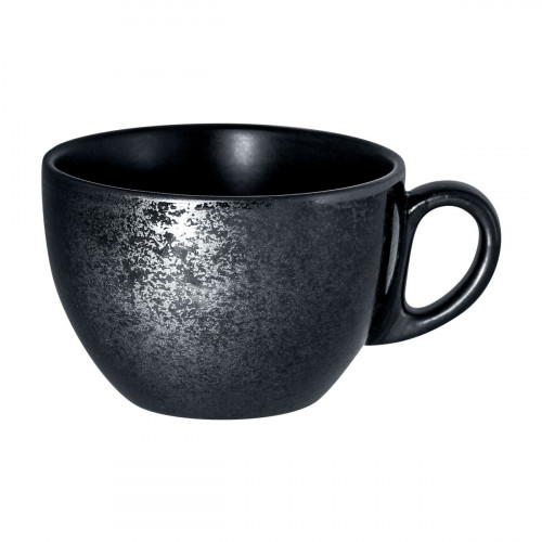 Tasse à thé rond noir porcelaine vitrifiée 23 cl Ø 9 cm Karbon Rak
