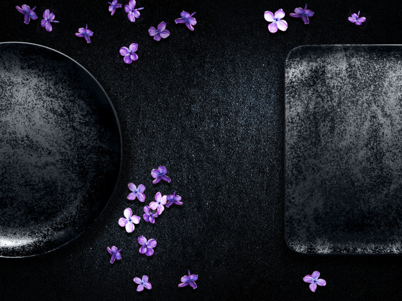 Assiette coupe plate | 2796 carré noir porcelaine vitrifiée 11x11 cm Karbon Rak