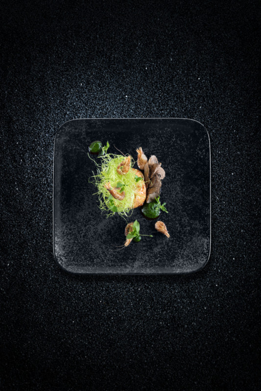Assiette plate carré noir porcelaine vitrifiée 33x33 cm Karbon Rak