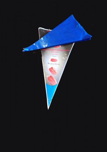 Poche pâtissière jetable plastique bleu 300x540 mm 80 microns (100 pièces)