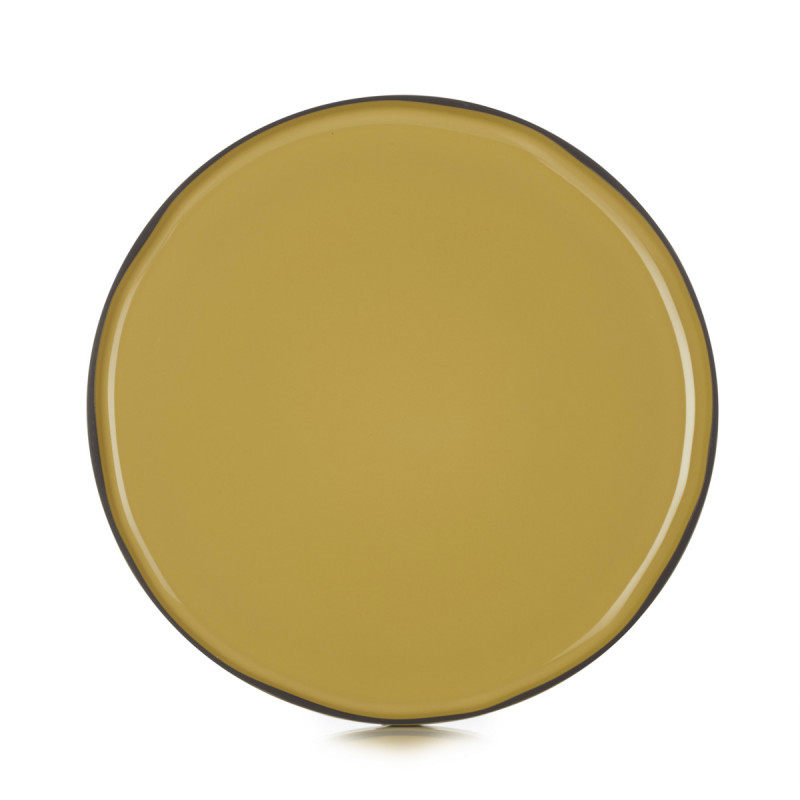 Assiette plate rond jaune porcelaine culinaire Ø 30 cm Caractere Revol