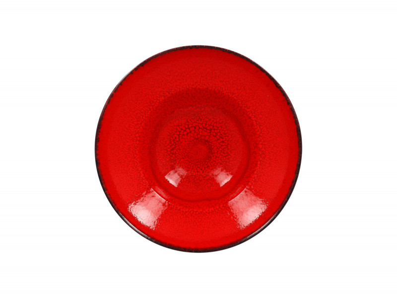 Assiette extra creuse rond rouge porcelaine vitrifiée Ø 23 cm Fire Rak