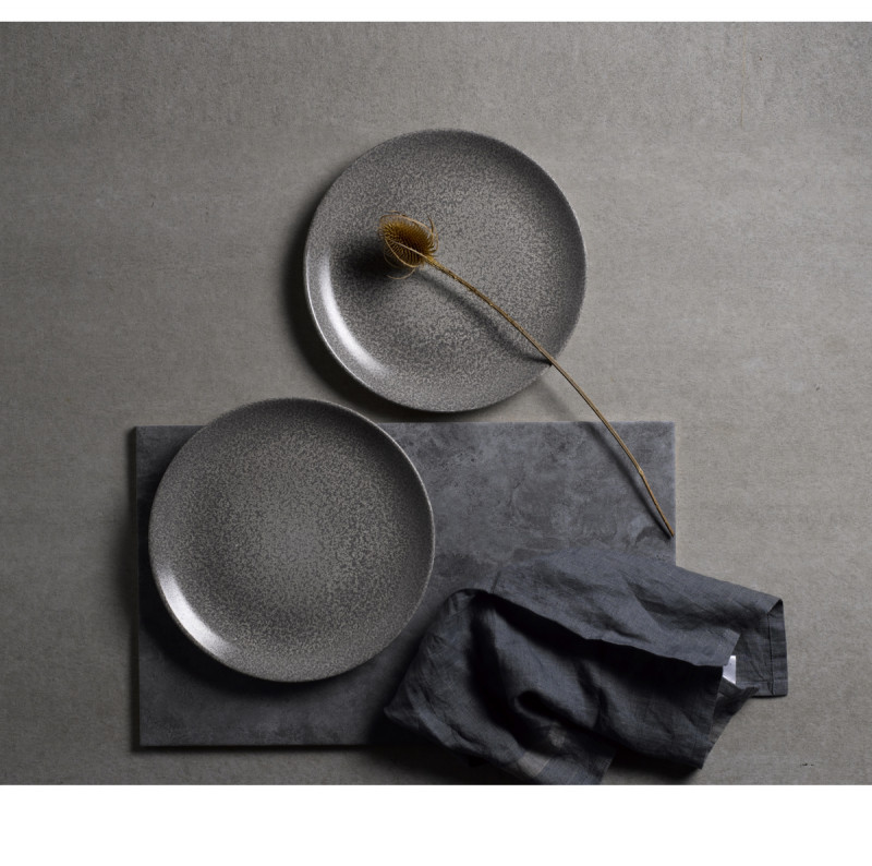 Assiette plate rectangulaire gris porcelaine vitrifiée 35,5x18,9 cm Evo Origins Dudson