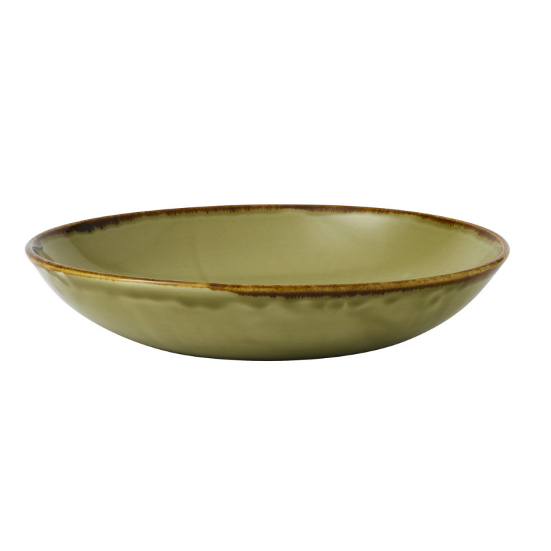 Assiette coupe creuse rond vert porcelaine vitrifiée Ø 24,8 cm Harvest Dudson