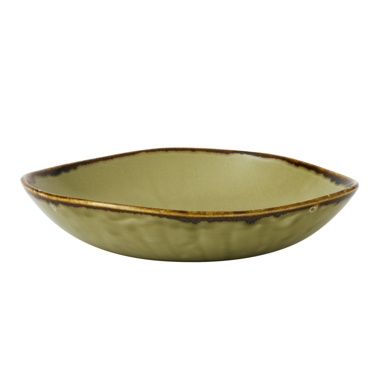 Assiette creuse rond vert porcelaine vitrifiée Ø 26,4 cm Harvest Dudson